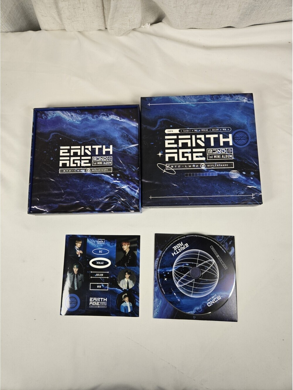 MCND Earth Age CD 1st Mini Album BLUE Box Set Inserts Nanana Castle J Bic Minjae